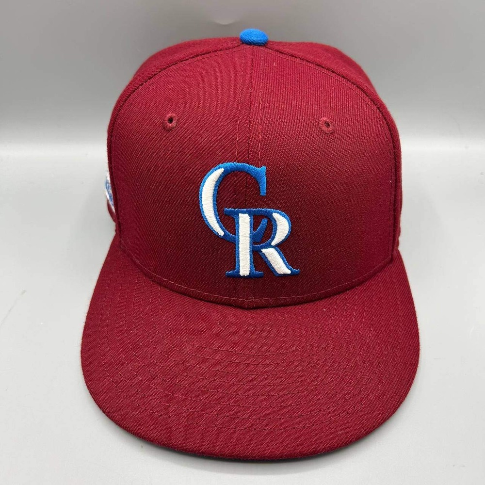 Colorado Rockies MLB Hat Men 7 Red Blue 59Fifty New Era Fitted Cap